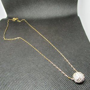 Gold Chain Necklace with Crystal Pendant